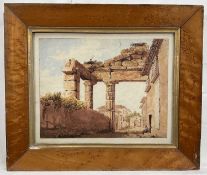 19th century Grand Tour watercolour depicting ancient ruins, 19cm x 25cm, dated 1844 to reverse, in