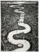 John Duffin (b. 1965) etching - Thames, signed titled and numbered 4/150, 75cm x 56cm, unframed