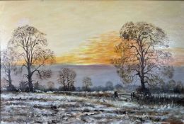 Bill Burton (W.F. Burton, 1907-1995) oil on board - 'A Crisp Morning', signed, 49cm x 75cm, framed