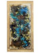 Rita Moiret (1912-1994) enamel composition, abstract, comprised of 6 panels on board, signed, 107cm