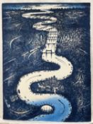 John Duffin (b. 1965) etching with watercolour - Thames, signed titled and numbered 9/10, 75cm x 57c