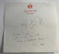 Hugh Casson (1910-1999) pen sketch on Royal Academy headed paper, 20cm x 21cm, unframed.