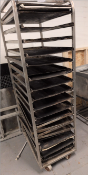 Wheeled Bakery Rack with Metal Bakery Trays