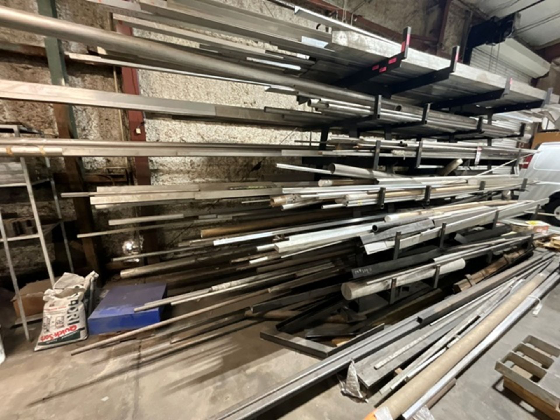 Rack with Assorted Aluminum & Steel Including Second Level Shelf