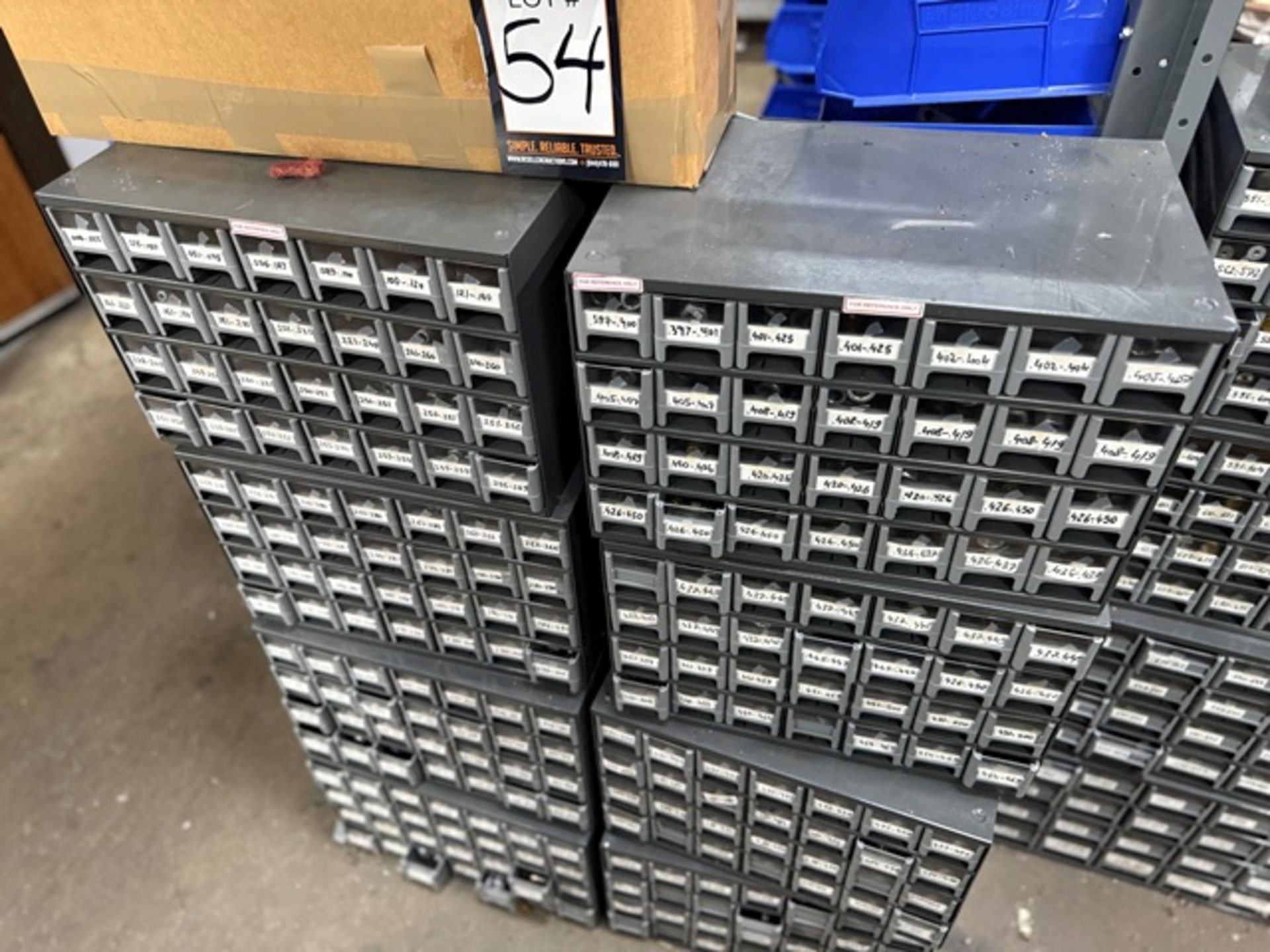 Large Assortment of Plug Gages in Drawered Storage Rack
