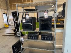 Rolling Wire Shop Rack with Samsung TV Monitor
