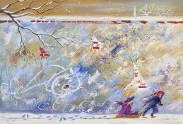 C. Robert Perrin Sledding Painting