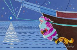 C. Robert Perrin Santa Clause Ship Prow Painting