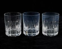Set 3 Baccarat "Rotary" Crystal Glass Tumblers