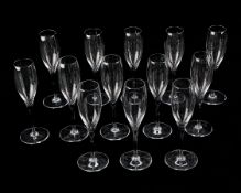 13 Baccarat "Perfection" Glass Champagne Flutes
