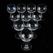 Set 10 Baccarat "Volnay" Wine Goblet Glasses