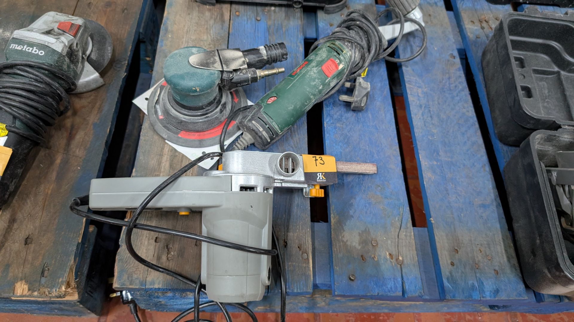 Mixed Sanding Lot, comprising Titan Electric Filing Belt Sander, Air-operated Circular Sander and Bo