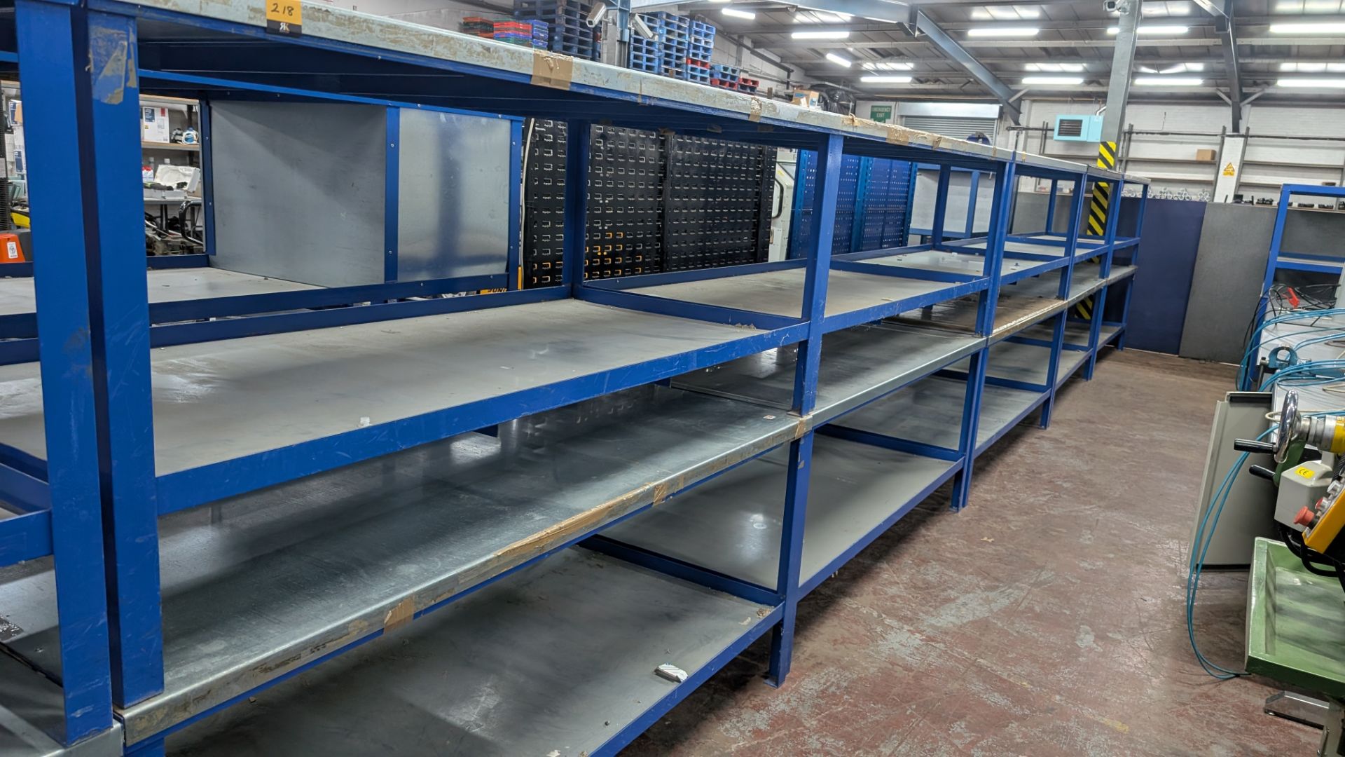 4 off Matching 2-Tier Metal Workbenches, each measuing approx 2000mm x 900mm x 840mm