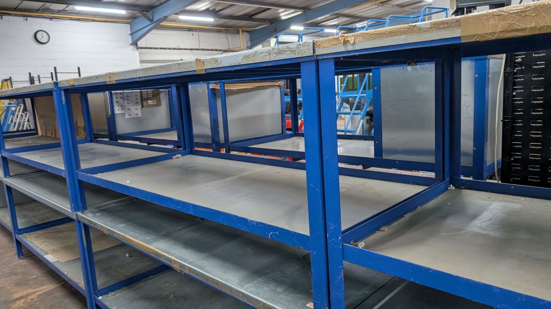 4 off Matching 2-Tier Metal Workbenches, each measuing approx 2000mm x 900mm x 840mm - Image 11 of 17