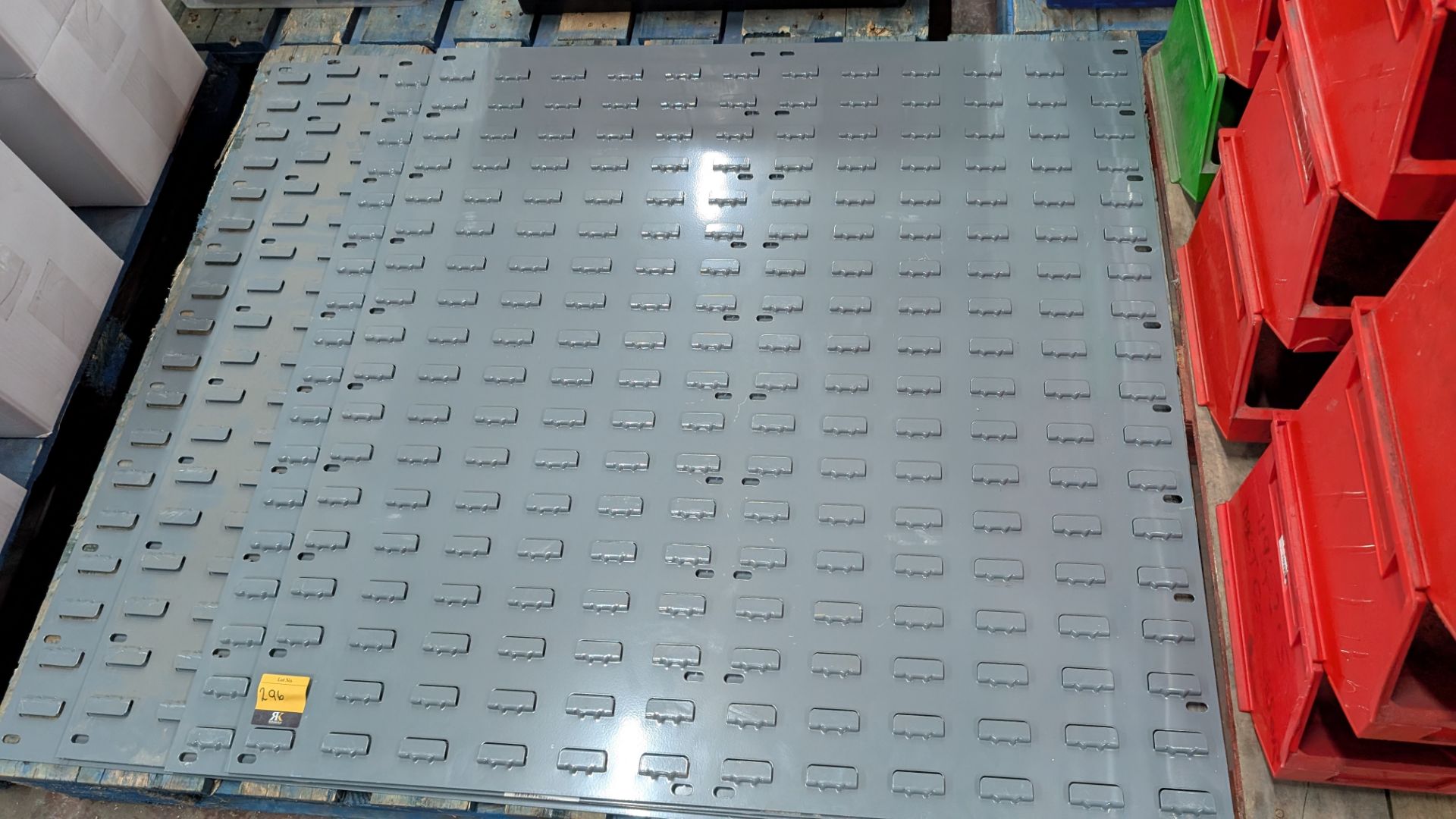 Quantity of Metabin Storage Bins, plus 4 off wall-mountable metal cards for holding same. In total t - Image 4 of 13