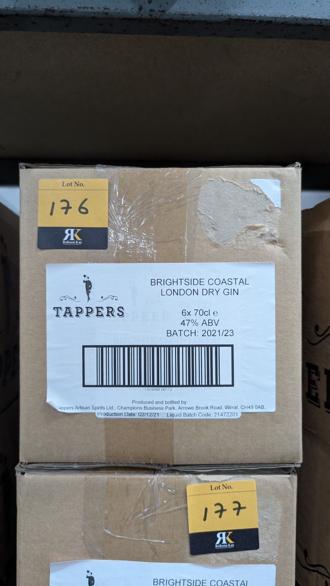 6 off 700ml bottles of Tappers 47% ABV Brightside Coastal London Dry Gin.Sold under AWRS number XQAW - Image 6 of 6