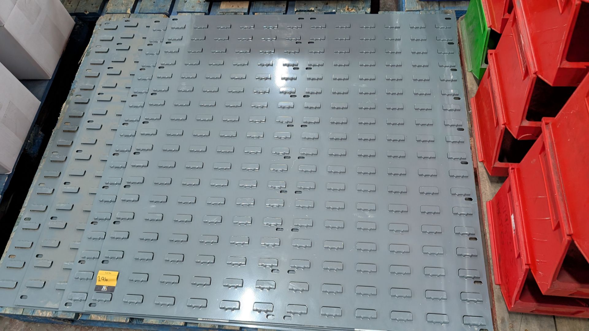 Quantity of Metabin Storage Bins, plus 4 off wall-mountable metal cards for holding same. In total t - Image 5 of 13