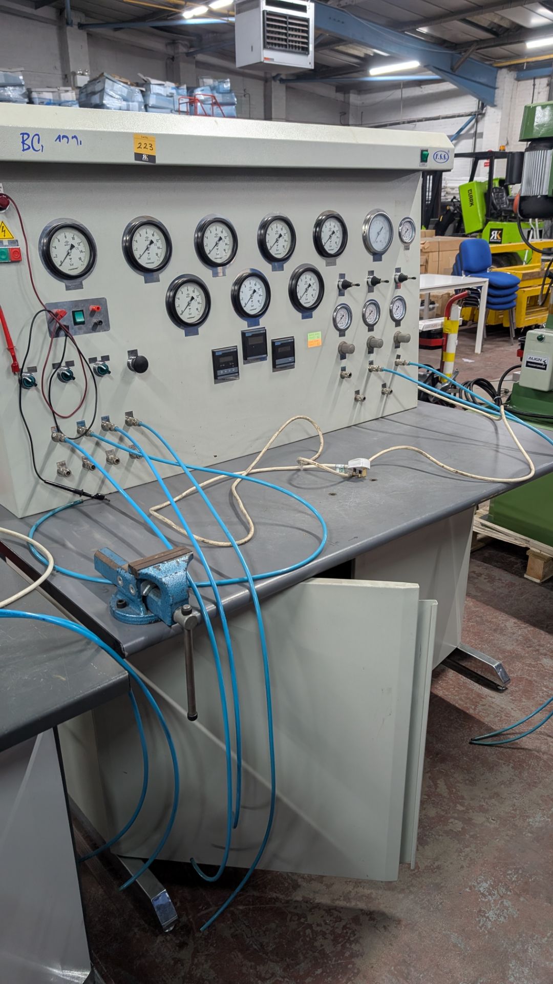 1 off BCA 1200 Pressure Testing System by FSS. This lot comprises a bench with assorted contents, on - Image 2 of 24