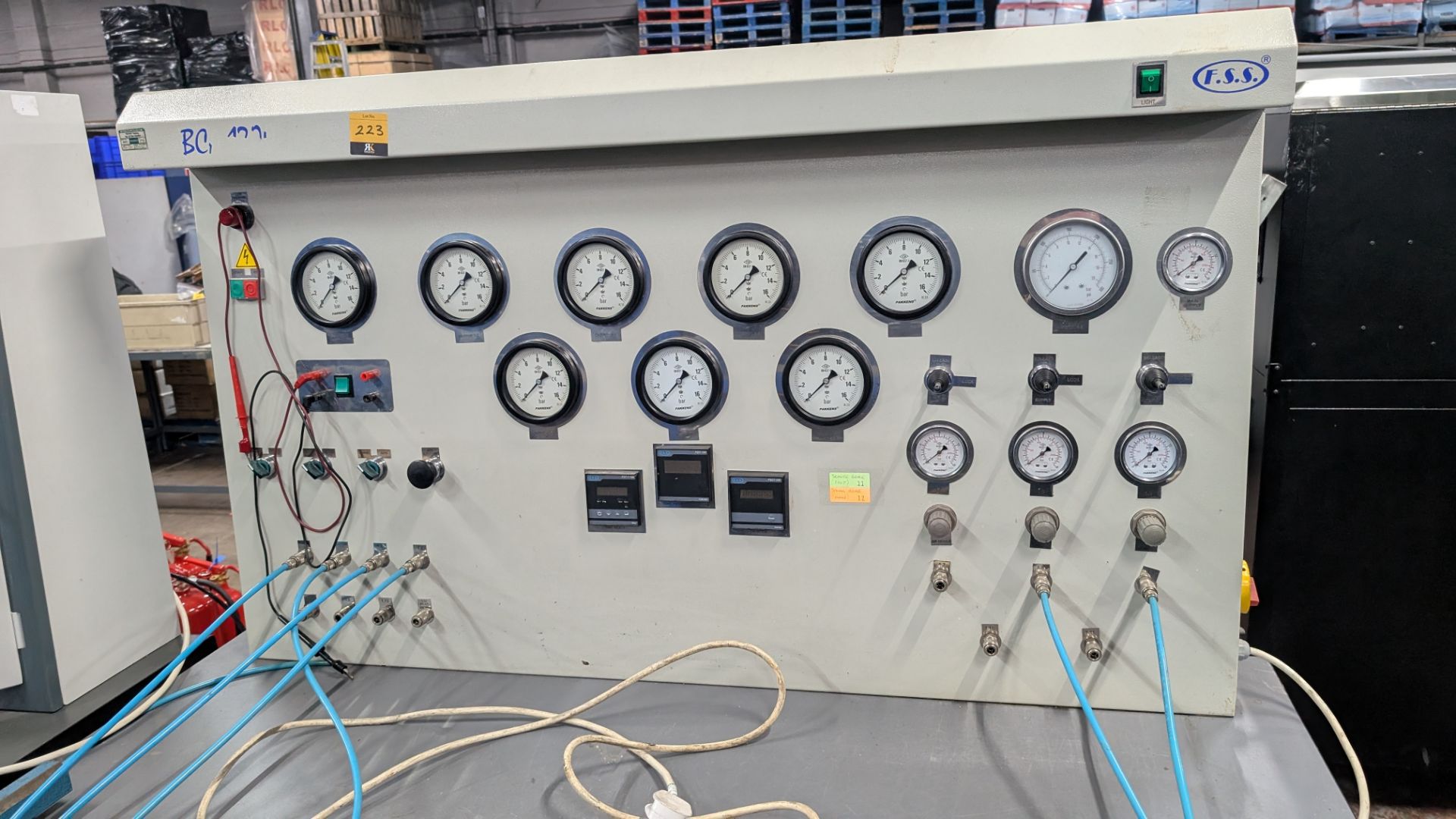1 off BCA 1200 Pressure Testing System by FSS. This lot comprises a bench with assorted contents, on - Image 12 of 24