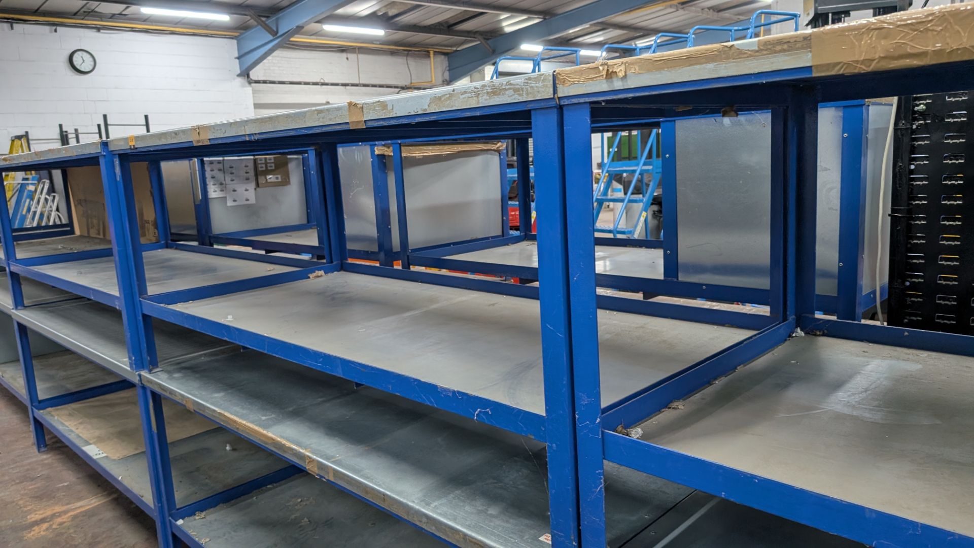 4 off Matching 2-Tier Metal Workbenches, each measuing approx 2000mm x 900mm x 840mm - Image 10 of 17