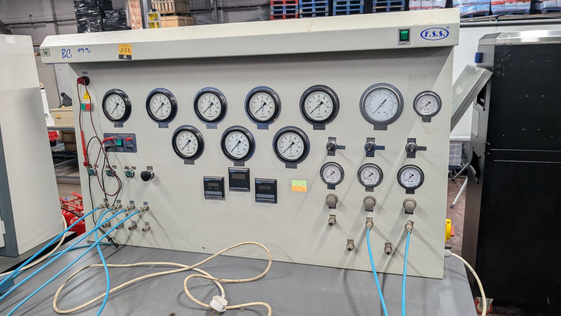 1 off BCA 1200 Pressure Testing System by FSS. This lot comprises a bench with assorted contents, on - Image 9 of 24