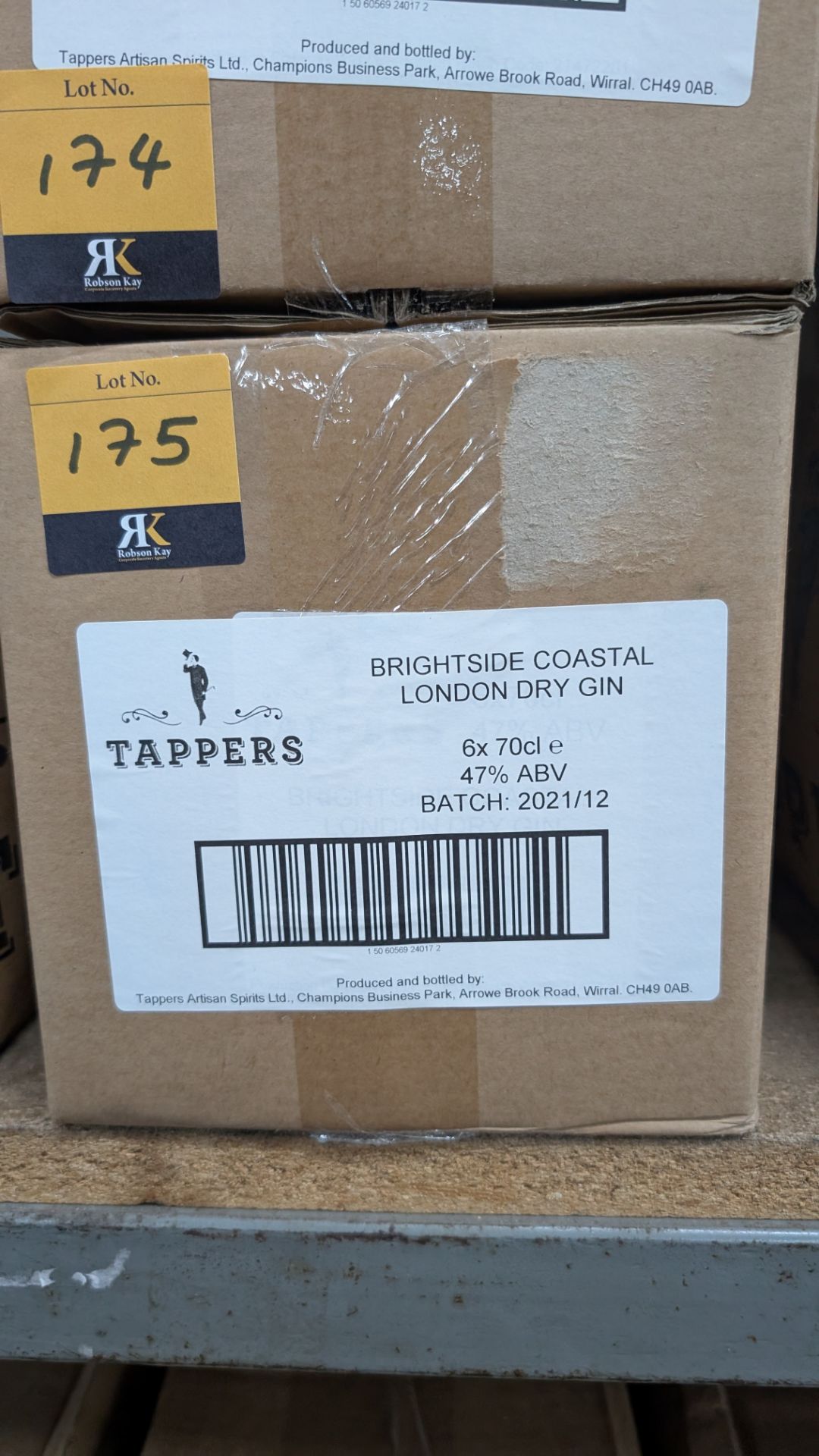 6 off 700ml bottles of Tappers 47% ABV Brightside Coastal London Dry Gin.Sold under AWRS number XQAW - Image 6 of 6