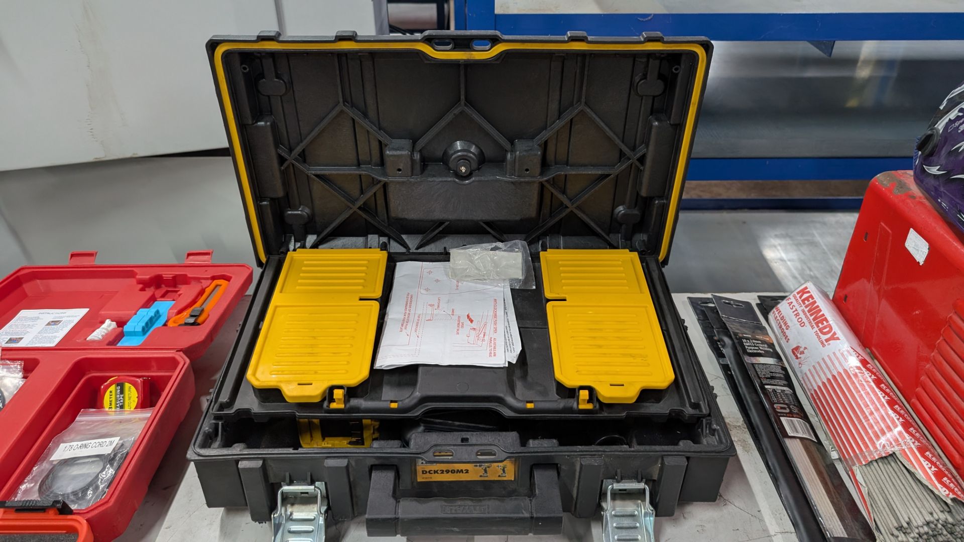 1 off DeWalt Cordless Impact Driver in case with battery charger (no battery) plus box of drill bits - Image 8 of 15