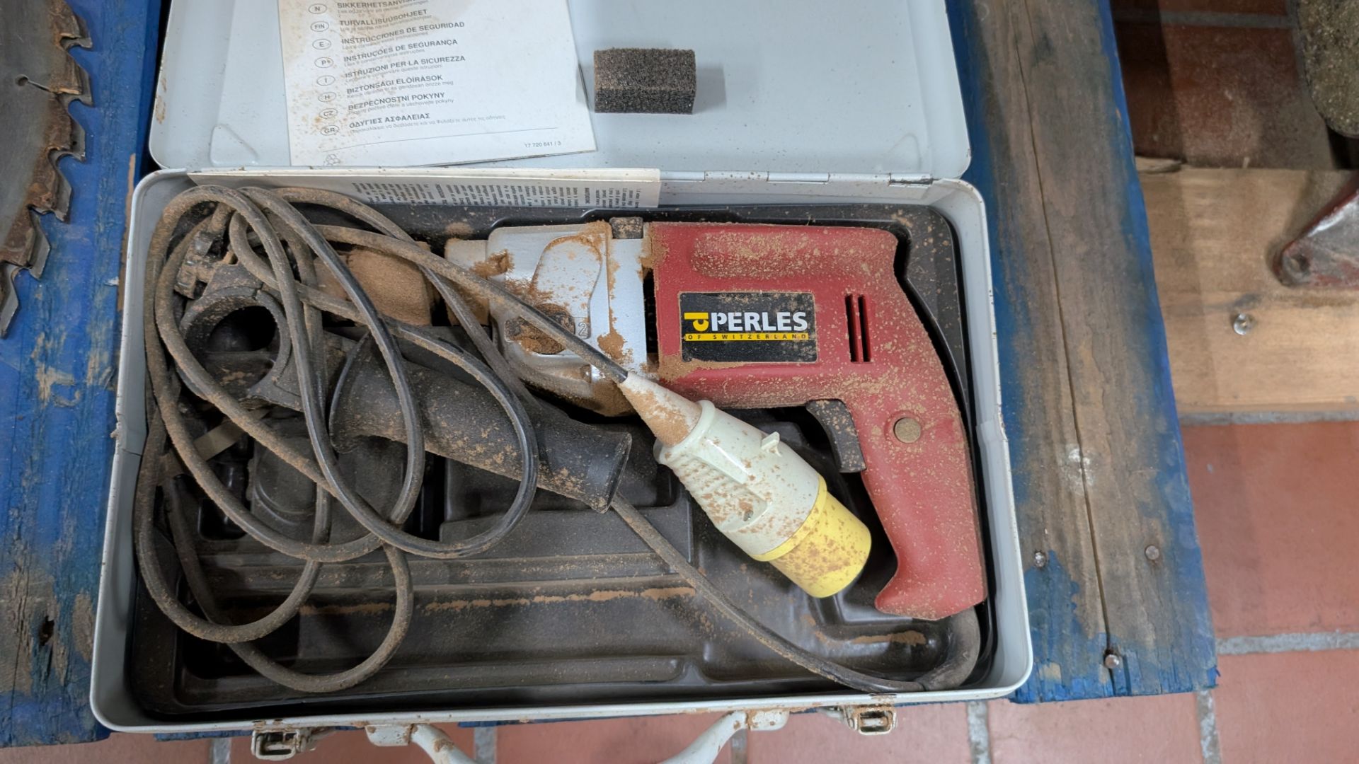 Contents of a Pallet comprising Stack of Sawblades, 110V Drills and DBB Morticer - Image 14 of 17