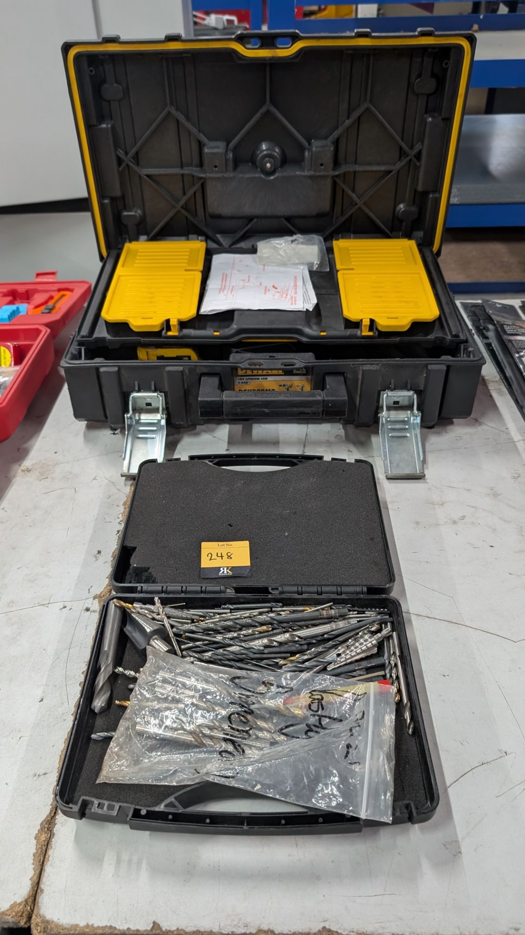 1 off DeWalt Cordless Impact Driver in case with battery charger (no battery) plus box of drill bits - Image 2 of 15