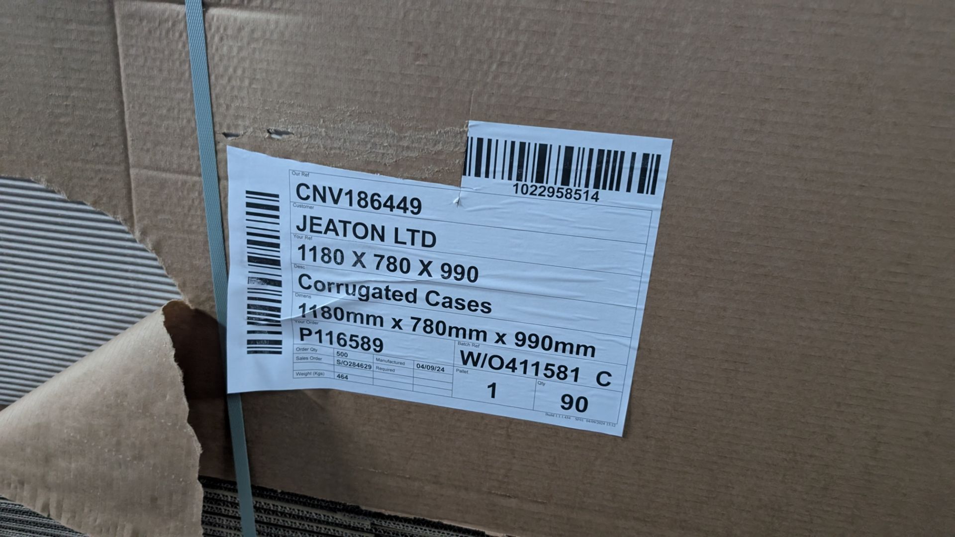 180 off Large Pallet-Sized Cardboard Boxes each measuring 1180 x 780mm x 990mm. This lot comprises t - Image 13 of 13