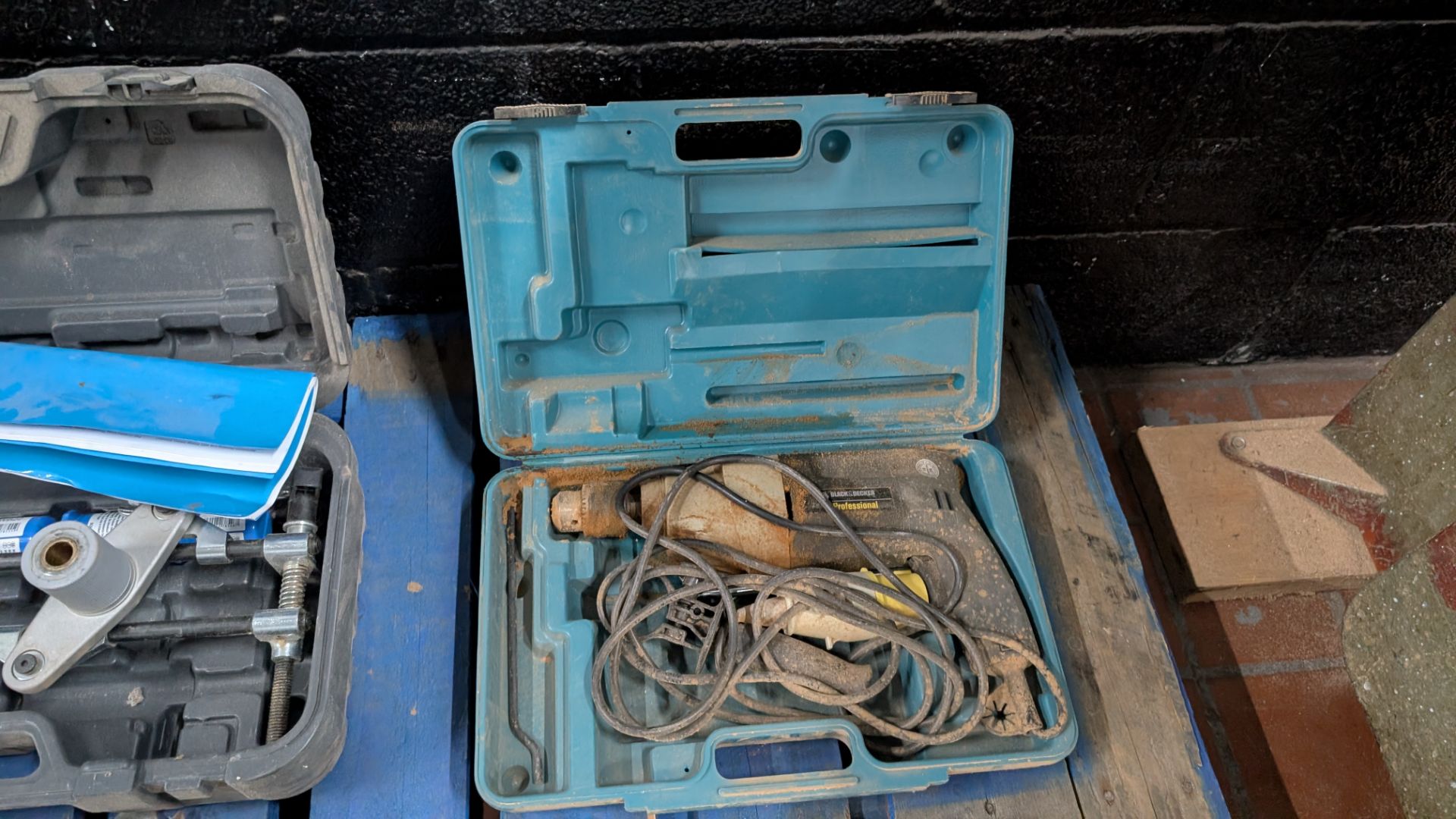 Contents of a Pallet comprising Stack of Sawblades, 110V Drills and DBB Morticer - Image 10 of 17