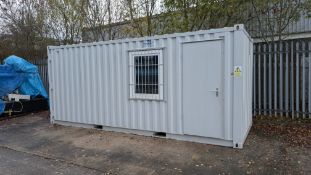 Shipping Container-Based Workshop with Industrial Parts Washer and Spray Booth. This lot comprises a