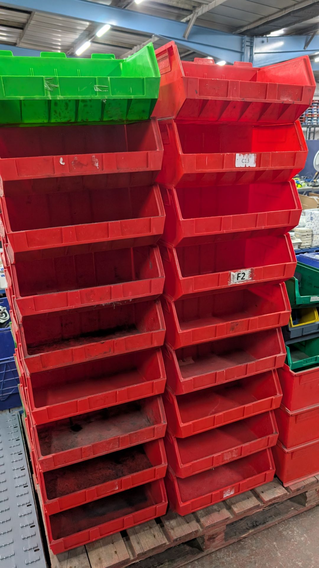 Quantity of Metabin Storage Bins, plus 4 off wall-mountable metal cards for holding same. In total t - Image 9 of 13