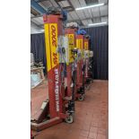 Somers 4 Column Vehicle Lift, 7-Tonne Max Capacity, comprising master and 3 slaves. Includes wired h
