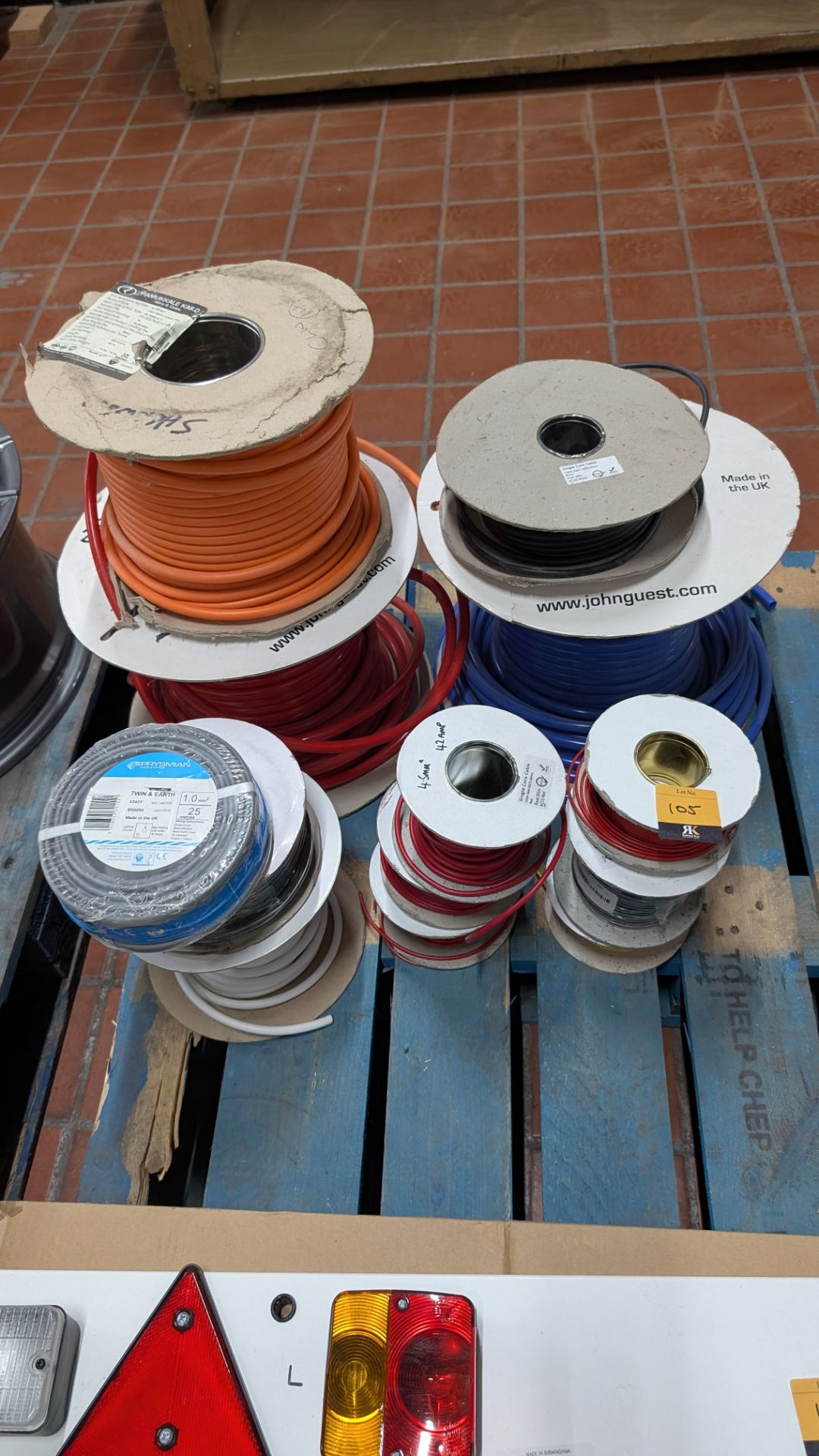 Approximately 13 Reels of assorted electrical and water pipe (11 cable & 2 pipes) - Image 2 of 10