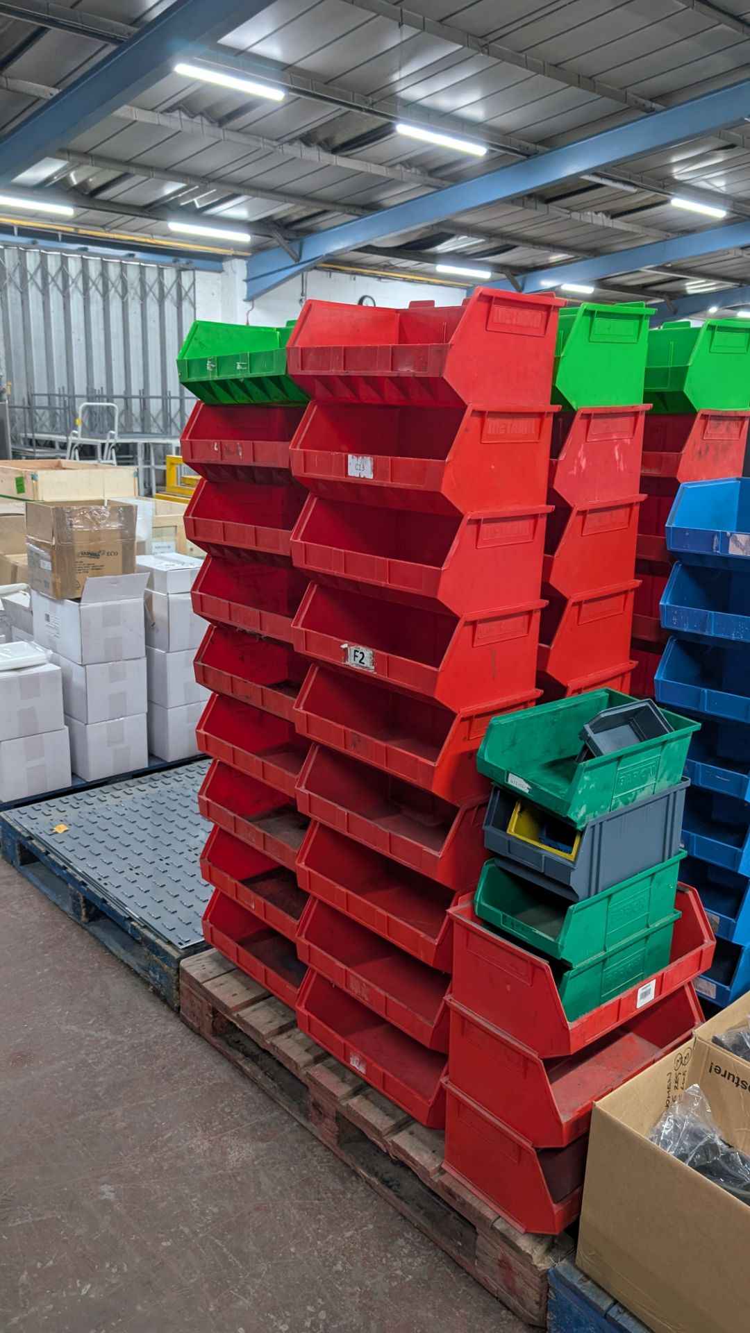 Quantity of Metabin Storage Bins, plus 4 off wall-mountable metal cards for holding same. In total t - Image 13 of 13