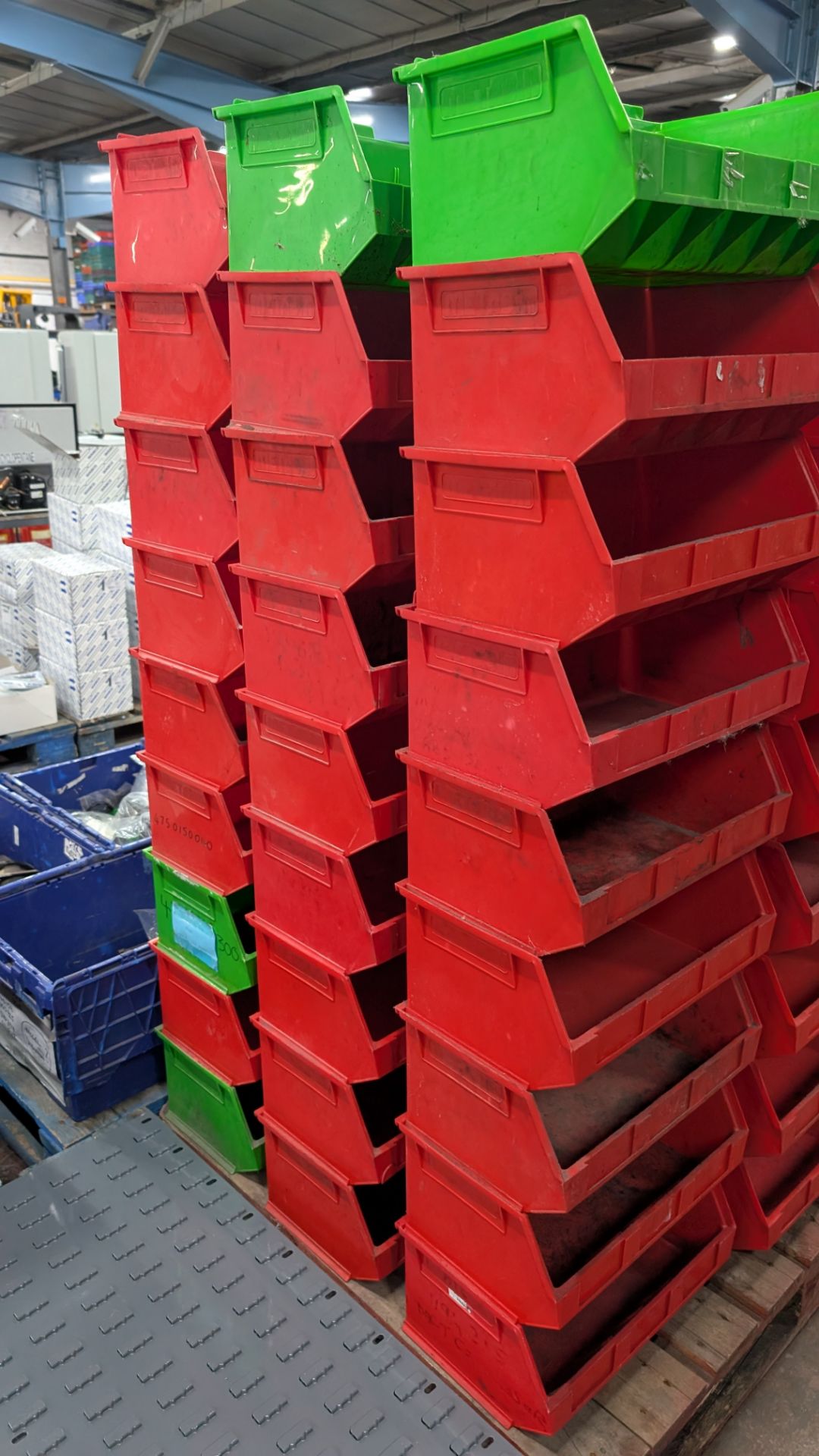 Quantity of Metabin Storage Bins, plus 4 off wall-mountable metal cards for holding same. In total t - Image 8 of 13