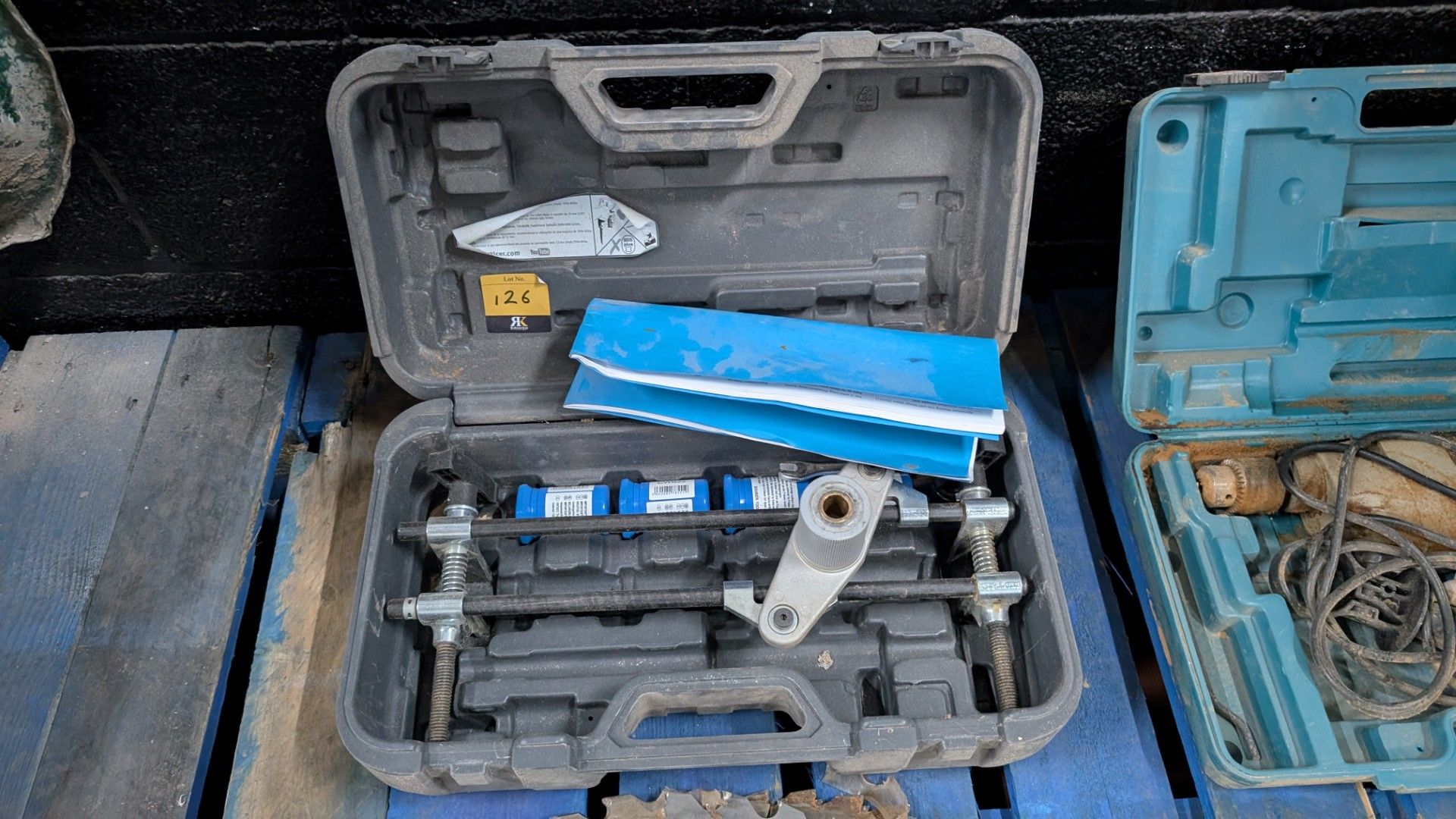 Contents of a Pallet comprising Stack of Sawblades, 110V Drills and DBB Morticer - Image 7 of 17