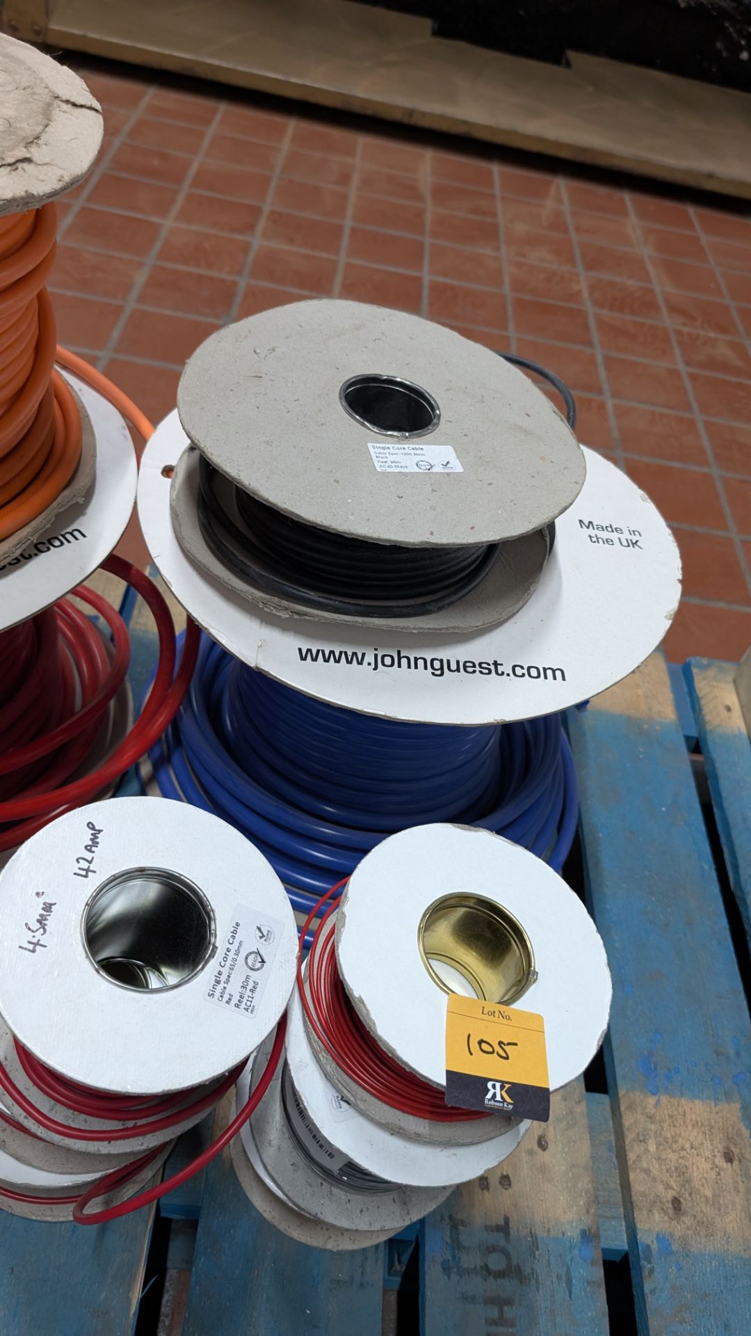 Approximately 13 Reels of assorted electrical and water pipe (11 cable & 2 pipes) - Image 6 of 10