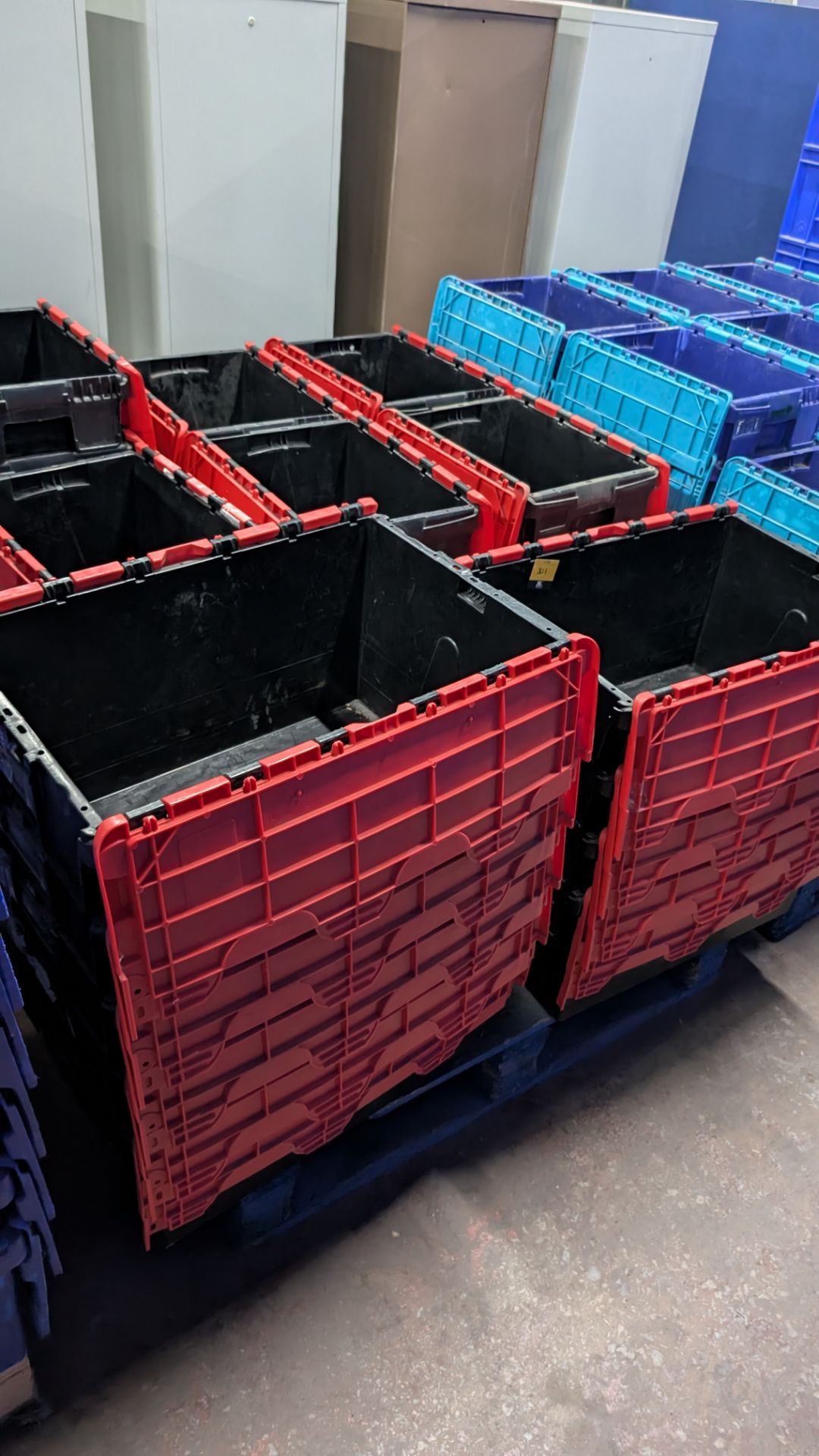 40 off Black & Red Stacking Crates with folding lids, in two different ...