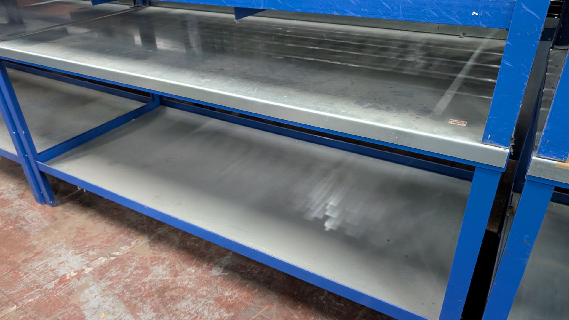 4 off Matching 2-Tier Metal Workbenches, each measuing approx 2000mm x 900mm x 840mm - Image 7 of 17