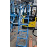 1 off Blue Metal Library Steps with handrail which brake automatically as the user ascends the steps