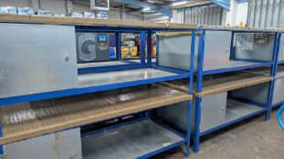 4 off Matching Heavy-Duty Metal Workbenches each measuring approx: 2000mm x 910mm. Each workbench in