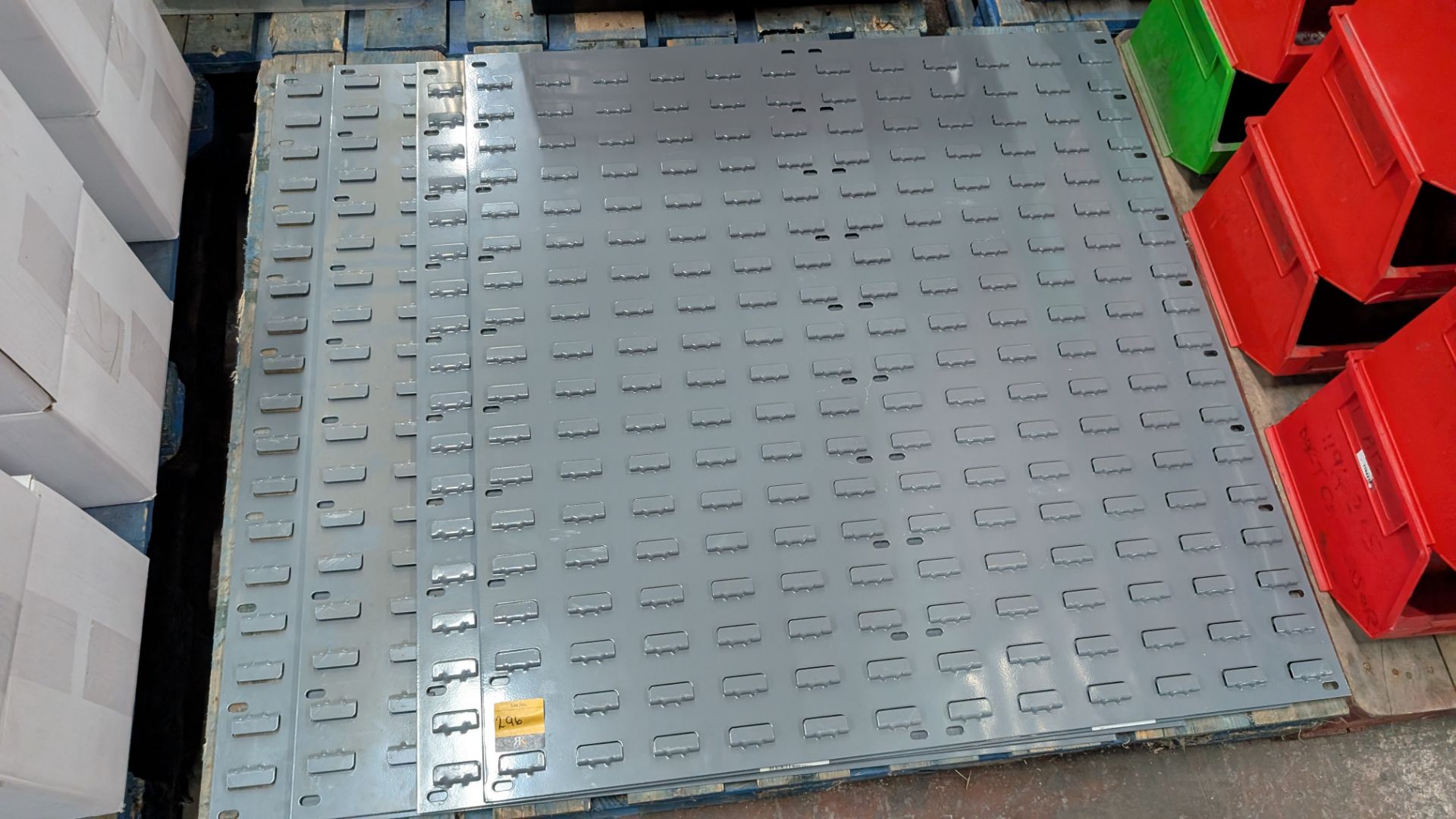 Quantity of Metabin Storage Bins, plus 4 off wall-mountable metal cards for holding same. In total t - Image 7 of 13