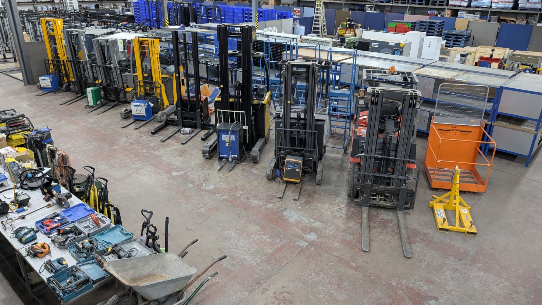 Industrial Auction: Vehicles, Fork Lifts, Woodworking Machinery, Automotive Lifts, Racking, Tools, Materials Handling, Cleaning & More