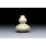 A rare Chinese Swatow Ge-type double gourd miniature vase, Ming