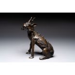A fine Chinese bronze incense holder in the form of a qilin, Ming