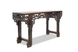 A large Chinese wooden 'Tiaoan' or altar table with chilong design, 19th C.