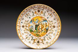 A fine Italian maiolica 'Expulsion from Paradise' dish, Benucci e Latti workshop, Pesaro, early 19th