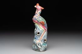 * A Chinese famille rose model of a phoenix, 19th C.